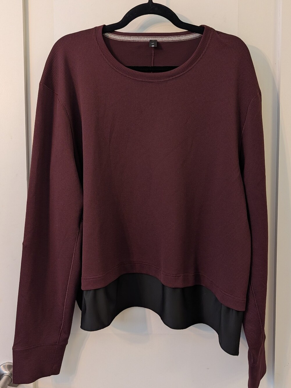 Lululemon Burgundy Waffle Knit Long Sleeve Sweatshirt XXL
